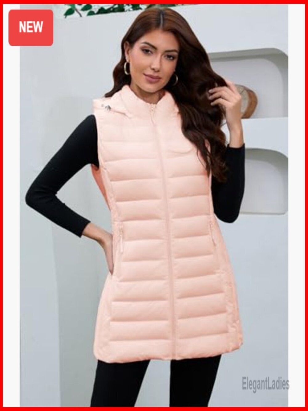 Lightweight Packable Puffer Vest with Hood for Women - Picture 2 of 6